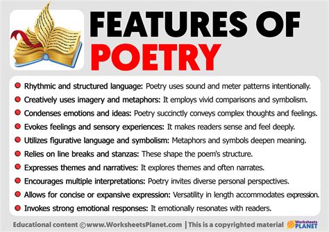 Features of Poetry | Characteristics of Poetry