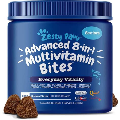 Zesty Paws Senior Advanced Multivitamin For Dogs Glucosamine