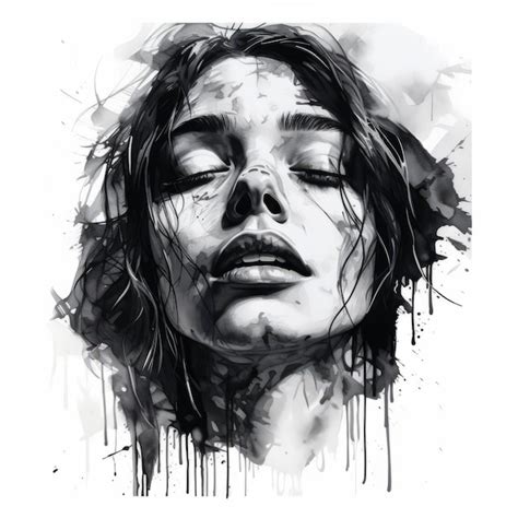 Premium AI Image | Intense And Haunting Black And White Portrait With ...