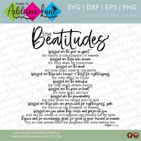 Beatitudes Svg The Beatitudes Svg Matthew 5 3 12 Svg Etsy