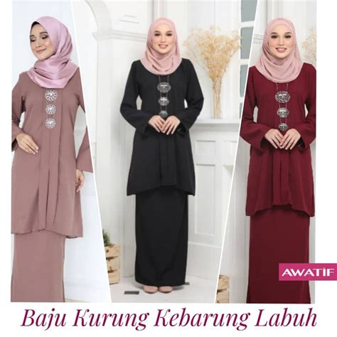 Baju Kurung Kebarung Labuh Murah Busana Melayu Klasik Koleksi Awatif