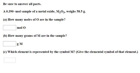 Solved Be Sure To Answer All Parts A Mol Sample Of A Chegg