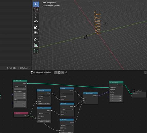 Create Spiral With Mesh Line In Geometry Nodes Blender Stack Exchange