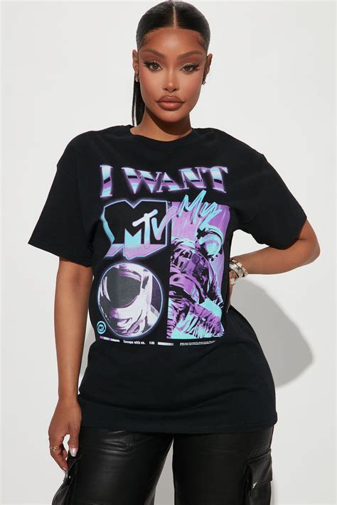 I Want My Mtv Tee Black Fashion Nova Screens Tops And Bottoms Fashion Nova