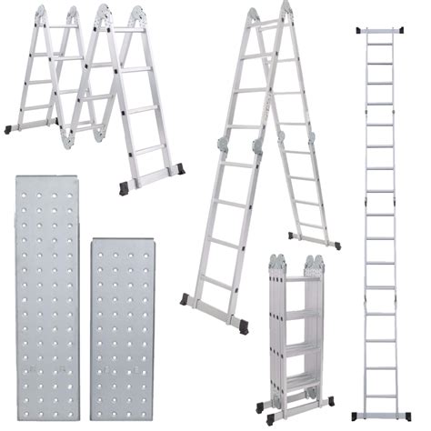 Escalera Multiproposito Lusqtoff Aluminio Con Plataforma X Escalones