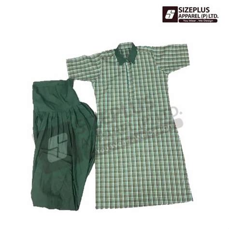 Girls Cotton School Uniform Green at Rs 200/piece in North 24 Parganas | ID: 20414437833