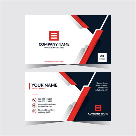 Front And Back Business Card Template