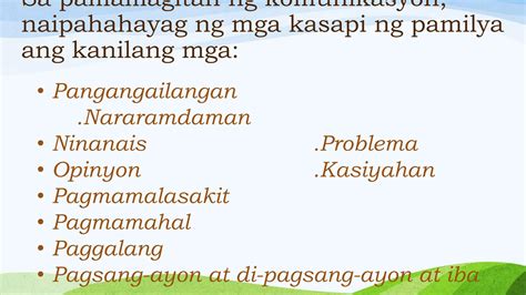 Ang Kahalagahan Ng Komunikasyon Sa Pagpapatatag Ng Pamilya Pptx