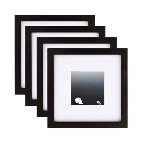 Egofine 8x8 Picture Frames 4 Pcs Made Of Solid Wood Display 4x4 With Mat Or 8x8 Without Mat