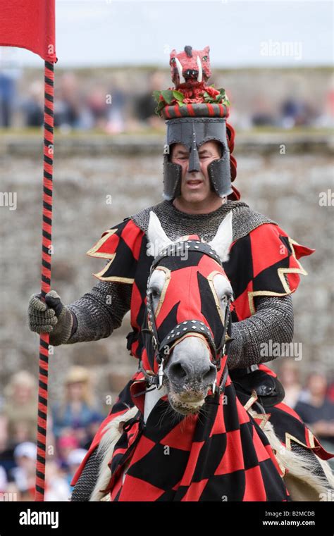 Mounted English Medieval Knights With Lance Scottish Historical