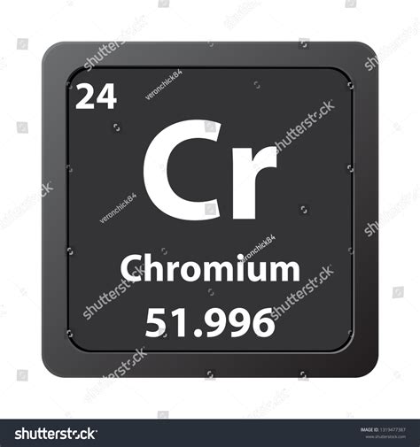 Vektor Stok Chromium Cr Chemical Element Icon Chemical Tanpa Royalti