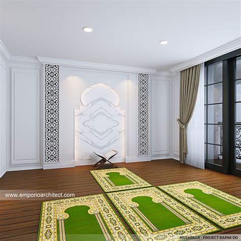 Desain Ruang Ibadah Interior Rumah Klasik 3 Lantai Bapak DD Di