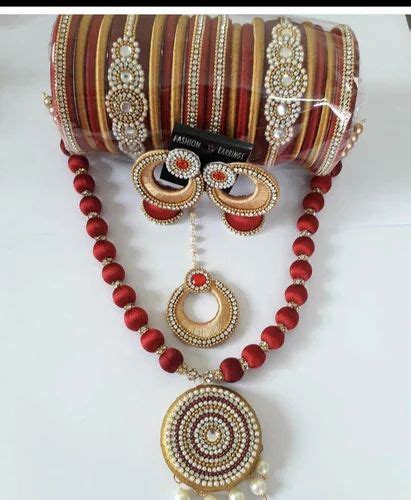 Handmade Silk Thread Necklace Set With Bangles At Rs 1250 Set In Pakur