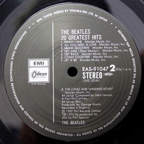 The Beatles 20 Greatest Hits купить на виниловой пластинке Интернет