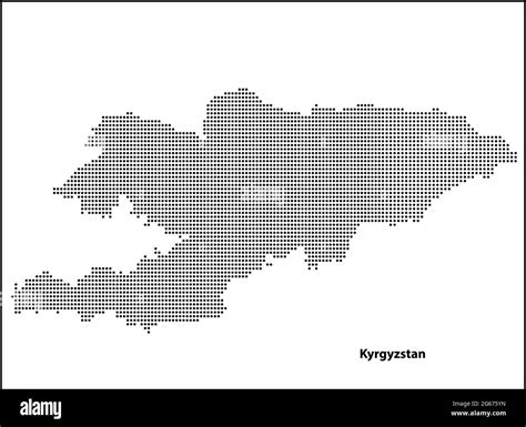 Vector Halftone Dotted Map Of Kyrgyzstan Country For Your Design