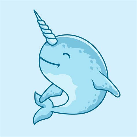 Narwhal Cartoon Cute Ocean An 3777940 Vector Art At Vecteezy