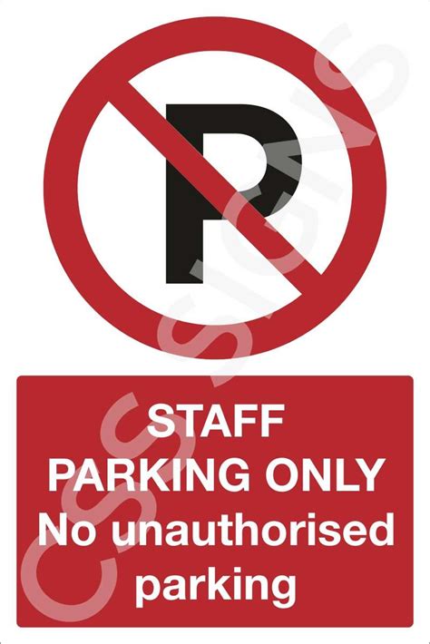 Staff Parking Only Sign Sign Shop Ireland Css Signs