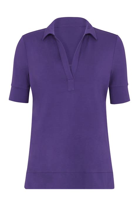 Purple Short Sleeved Polo Shirt Long Tall Sally