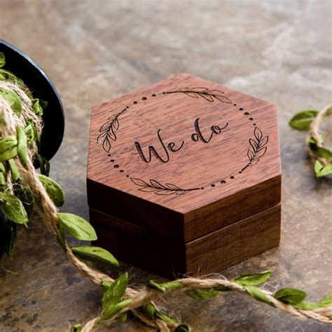 Hexagon Wood Ring Box Muujee