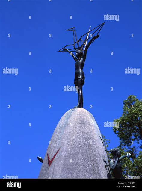 Childrens Peace Monument Peace Memorial Park Hiroshima Figure Of A