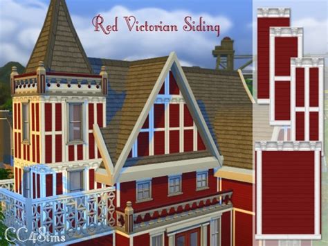 Cc4sims Red Victorian Siding • Sims 4 Downloads