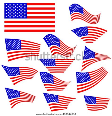 Vector American Flags Icons Stock Vector Royalty Free