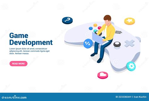 Game Development Concept Stock Vector Illustration Of Layout 223338269