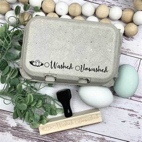 Washed Or Unwashed Egg Carton Stamp Egg Carton Stamp Custom Egg Carton