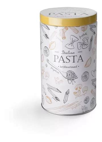 Frasco De Metal Branco Ibili Para Guardar Macarrão Com 19 Cm De Altura