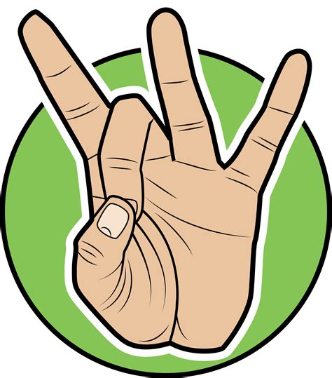 A Hand Gesture With Three Fingers Isolated On Transparent Background