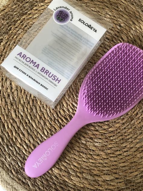 Расчёска массажная Solomeya Lavender aroma brush для сухих и влажных ...