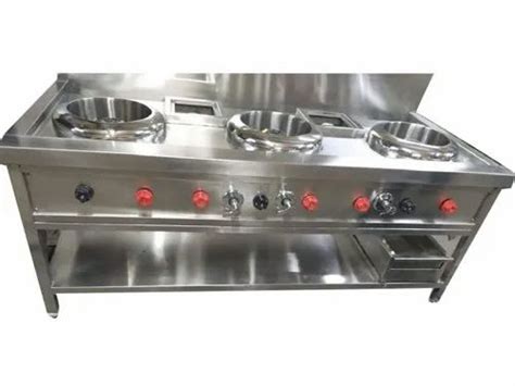 Lpg Stainless Steel Five Burner Gas Range For Hotel And Restaurant