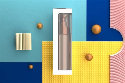 premium photo top view pump   box front side