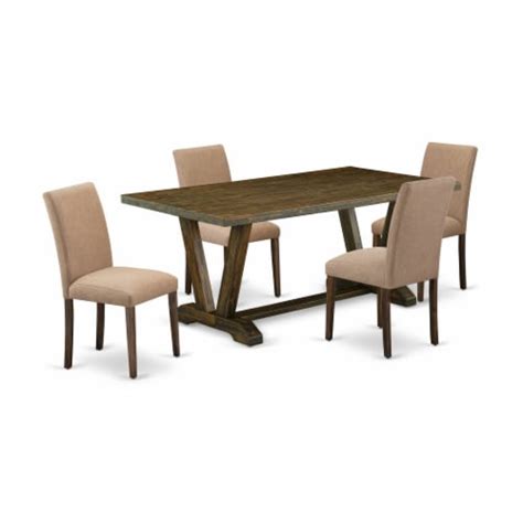 East West Furniture Quincy 9 Piece Wood Dining Table Set In Black