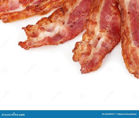 Cooked Bacon Rashers Close Up Isolated As A Background Stock Image Image Of Rashers Food