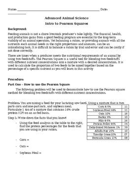 How To Use Pearson Squares To Formulate Feed Rations TPT