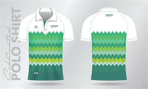 green yellow sublimation Polo Shirt mockup template design for ...