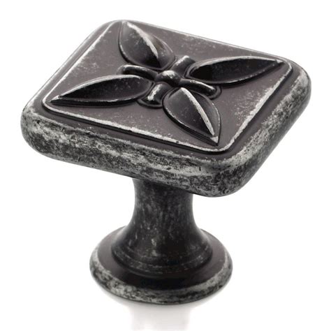 Amerock Sundara 1 18 In Wrought Iron Dark Square Cabinet Knob