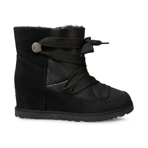 Ugg Classic Femme Lace Up Black Boots Womens Mycozyboots