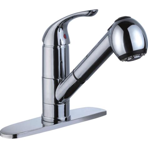 Single Lever Pullout Kitchen Faucet, Chrome | Home Outlet