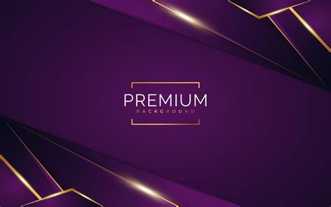 Luxury Purple And Gold Background With Golden Lines And Paper Cut Style