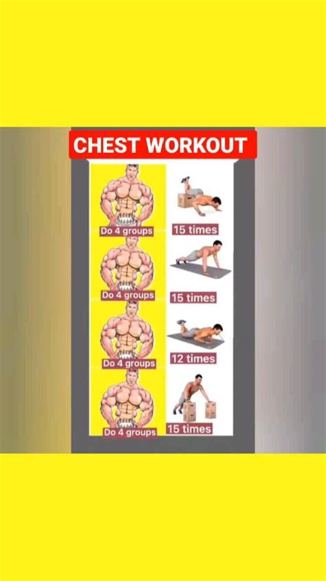 Home Chest Workout Plan | Chest workout, Upper body workout, Chest workout at home