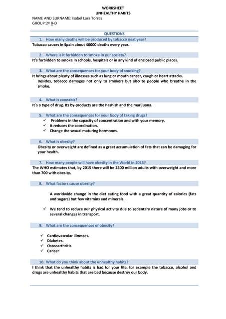 Worksheet isabel | PDF