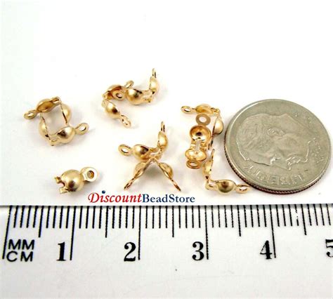 14k Gold Filled Crimp Bead Tip Knot Cover With 2 Rings Etsy