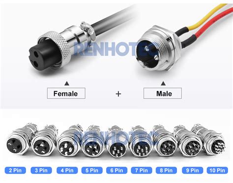 Mm Gx Connector Wires Wiring Cable Ip Zinc Alloy Metal Aviation