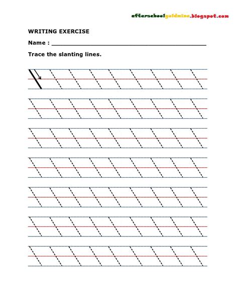 An Exercise Sheet For Writing Exercises With Lines And Numbers On The