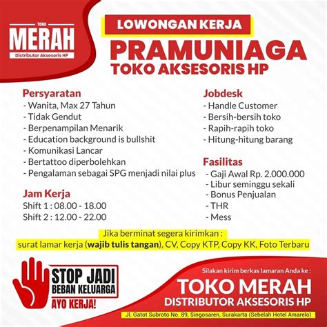 Lowongan Kerja Pramuniaga Toko Aksesoris Hp Info Loker Solo