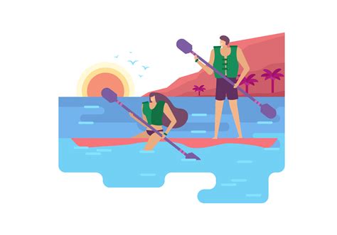 Summertime Activity At Beach Vector Flat Illustration 540772 Vector Art