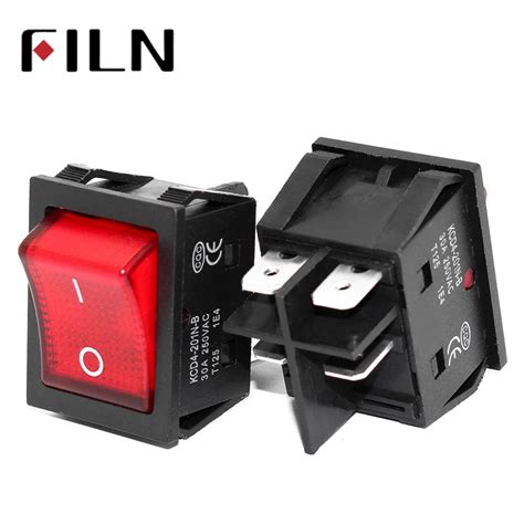 On Off 30A 250V 16A 250V Heavy Duty 4 Pin T85 Rocker Switch With Light