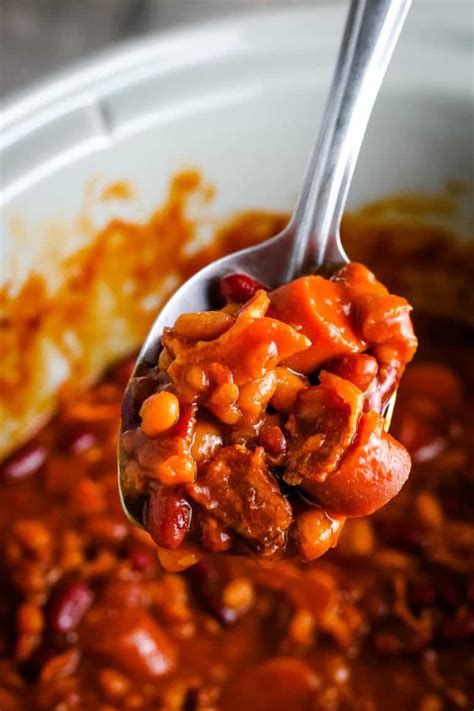 Easy Crockpot Baked Beans With Bacon Adventures Of Mel